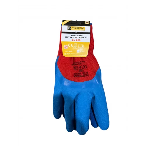 MEŞEM KIRMIZI-MAVİ SOFT LATEX EL260 İŞ ELDİVENİ*12x