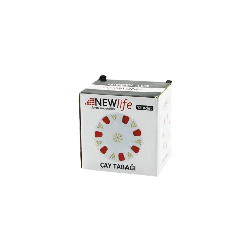 NEWLİFE CLKN-1636 ÖDF ÖZDENFA DF-026 ( KIRMIZI & BEYAZ ) ( PORSELEN ) ÇAY TABAK*12X18