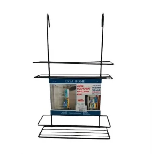 ORSA-973 ( 2 KATLI ) ( SİYAH ) DUŞ KABİN RAFI ( ASKILIKLI SEYYAR KULLANIM )*4=K