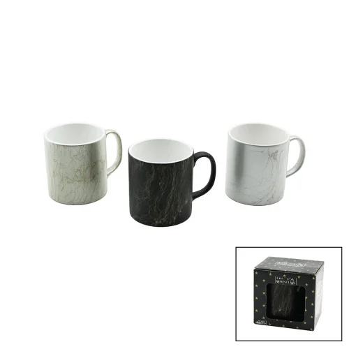 OS-PA ( SİYAH & MERMER DESENLİ ) SERAMİK KUPA BARDAK*36=K