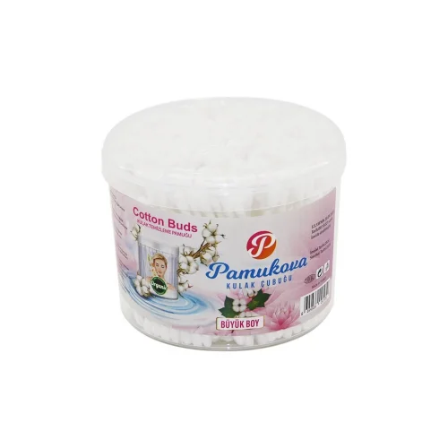 PAMUKOVA FAMİLY ( BÜYÜK BOY ) KULAK ÇÖPÜ ( PAMUKLU ÇUBUK ) ( YUVARLAK KUTU )*6X24