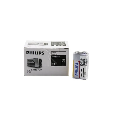 PHILIPS 6F-22 ( 9V ) PİL ( 12PCS ) ( EXTRA ÇİNKO KLORÜR )*1X10