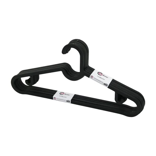 SLIM HANGER OM-0192 ( 10PCS ) ( PLASTİK & ANTRASİT GRİ ) ELBİSE ASKISI *24