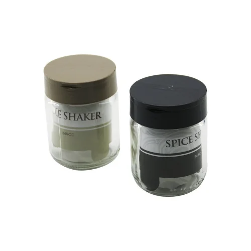 QLUX C-00163 DAPHNE ( ŞEFFAF CAM ) TUZLUK & BAHARATLIK ( 245CC ) ( 1/2 AÇILIR 2-PLASTİK KAPAK= 2 STİL DÖKÜM )*20=K