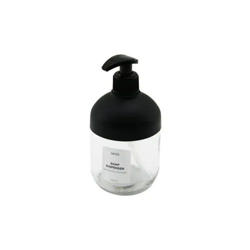 QLUX C-00550 CLARY ( CAM ) SIVI SABUNLUK ( SİYAH PLASTİK KAPAK & POMPA ) ( 425ML ) ( NO-05 SOAP DISPENSER )*12=K