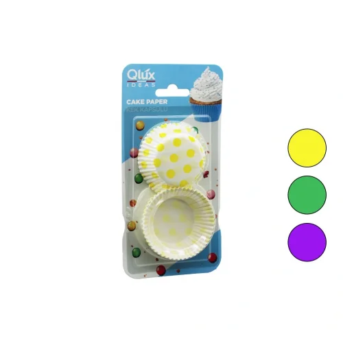QLUX L-00171 ( KÜÇÜK & YUVARLAK ) ( MUFFIN ) ( İNCE KAĞIT ) KEK KAPSÜLÜ ( ÇAP: 7.5CM & DERİNLİK: 2CM ) ( KARTELA AMBALAJ )*50