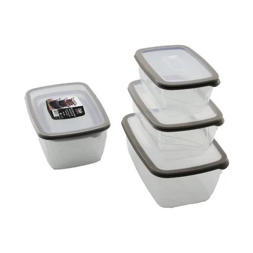 QLUX L-00772 BİO EXTRA ( 3PCS= 1600-2800-4600ML ) SIZDIRMAZ SAKLAMA KABI SET (ŞEFFAF PLS.KAP)*8=K