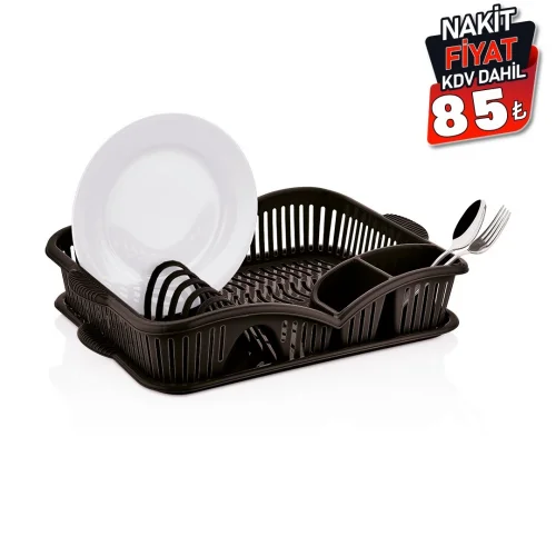 QLUX L-00987 ELEGANCE ( TEK KATLI ) BULAŞIKLIK ( SİYAH PLASTİK ) (TABAKLIK & KAŞIKLIK & BARDAKLIK VB.)*10=K