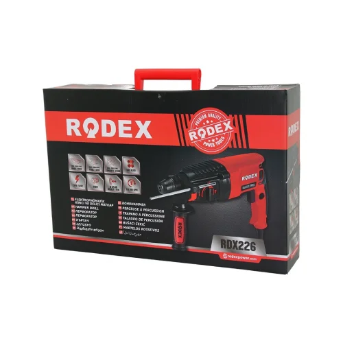 RODEX RDX-226 ELEKTROPNÖMATİK KIRICI & DELİCİ MATKAP (0-1100RPM) (800W) (3J SDS PLUS) (AHŞ:30MM-BET:26MM-MTL:13MM)*5