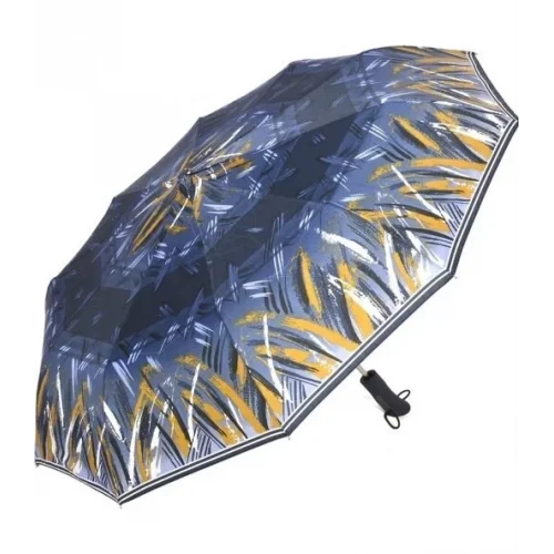 RUBENİS RB-069L ( BAYAN & YARI OTOMATİK ) (10 TELLİ ) ( 3 KIRMALI ) RENKLİ DESENLİ ŞEMSİYE (SİYAH KISA SAP)*12X4                     qwe05