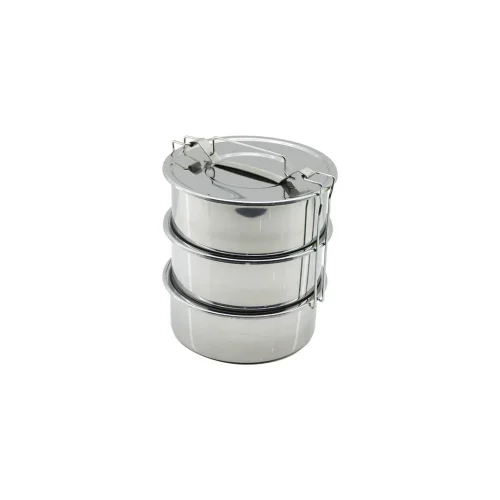 SADA GÜNEŞ ÇELİK NO-18CM ( 3LÜ ) ( METAL ) SEFER TASI ( DERİNLİK : 6.5CM ) ( TAŞIMA KULP=BAĞLAMA KANCALI )*20