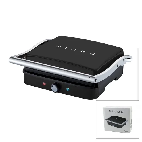 SİNBO SSM-2571 ( SİYAH ) IZGARA VE TOST MAKİNESİ ( AYARLANABİLİR ISI ) ( 180° AÇILABİLİR ÜST GÖVDE )*4