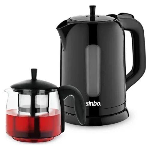 SİNBO STM-5840 ( ELEKTRİKLİ ) ( CAM DEMLİKLİ ) ( PLASTİK ) ÇAY SETİ ÇAYCI ( 1600W ) ( 1.7LT & 0.7LT )*4