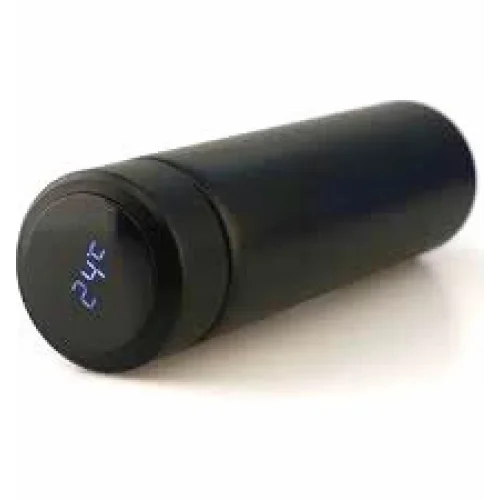 SMART CUP ( SİYAH ) ( LED DERECE GÖSTERGELİ ) ( 304-ÇELİK ) TERMOS ( 500ML ) (FİLTRELİ) (12 SAAT SICAK & SOĞUK TUTMA) *50