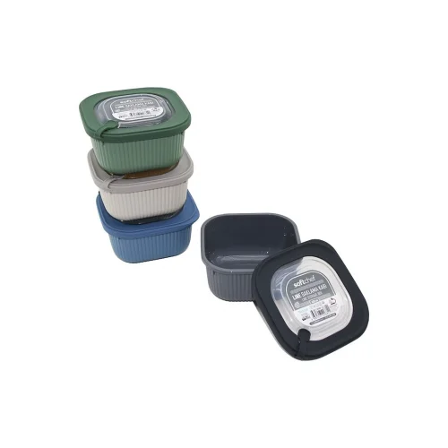 SOFTCHEF-00681 LINE ( 600ML ) RENKLİ PLASTİK SAKLAMA KABI ( VAKUM KAPAK )*24=K