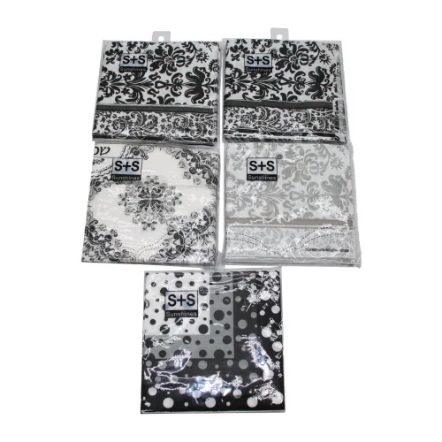 SUNSHİNES S+S YAKUT-10461 ( 20 PCS ) RENKLİ DESENLİ SUNUM PEÇETE ( 33X33CM )*300