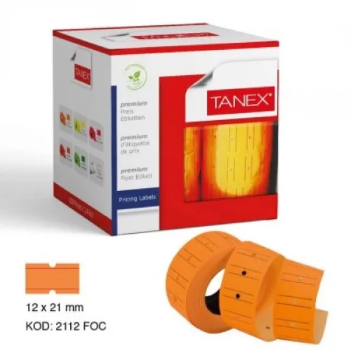 TANEX TURUNCU FİYAT ETİKETİ 12X21MM*24X24