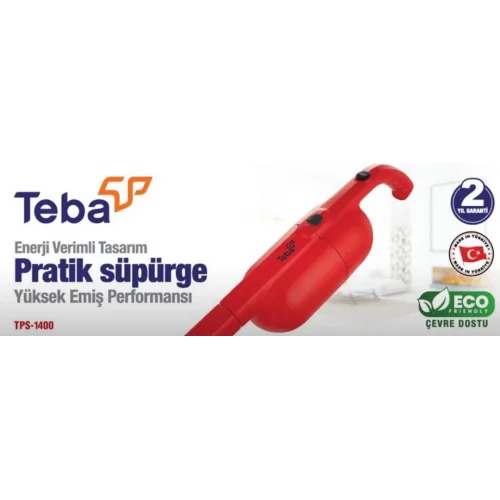 TEBA PRATİK TPS-1400 ( DİK ) ELEKTRİKLİ PRATİK SÜPÜRGE ( 500W )*2=K