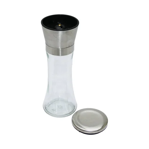 YAKUT-11410 ( BÜYÜK ) ( CAM HAZNELİ & KROM KAPLAMA PLS.KAPAKLI ) TUZ & BAHARAT ÖĞÜTÜCÜ*48
