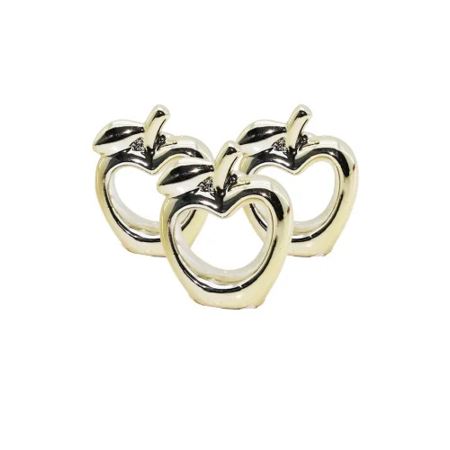 YAKUT-12455 ( KALPLİ & ELMA ) ( GOLD & SERAMİK ) BİBLO & DEKORATİF SÜS EŞYASI ( 6 X 7.3 X 1.8CM )*24X1