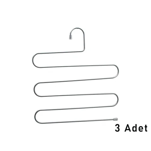YAKUT-2686 KROM AKILLI PANTOLON ASKI ( DOLAP İÇİ YER KAZANDIRAN PANTOLON & GİYSİ ASKISI )*10=K