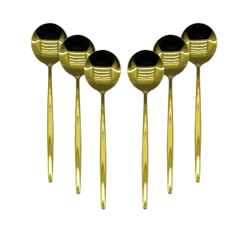 YAKUT-9725 ( 6PCS ) ( GOLD ) YEMEK KAŞIK SETİ*100