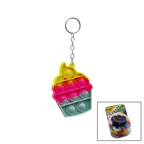 YSF ( POPİT ) ANAHTARLIK ( RENKLİ SİLİKON ) ( MİX ŞEKİL= KALP & HAYVAN & FORMA & HAYVAN & GEOMETRİK )*25X8