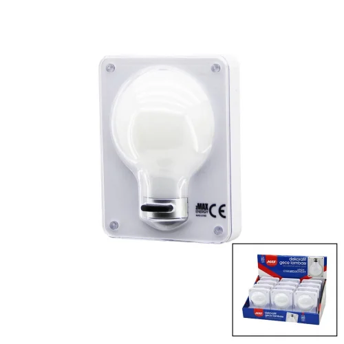 ZMAX-3183 (AMPUL MODEL) (PİLLİ) DEKORATİF GECE LAMBA (3 MODE IŞIK) (7.9X10.3X1.7CM)(3İN1 MONTAJ=MIKNATIS-VİDA-CIRT YPŞ.)*12X10