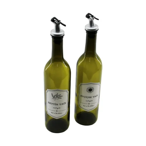 ZNC İNFLUX ZNC-001 ( YEŞİL ) ( CAM ) YAĞDANLIK ŞİŞE ( 750ML ) ( PLASTİK KİLİTLİ KAPAK )*24=K