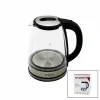 CROWN CRW-7204 ( CAM & LEDLİ ) KETTLE ( 1.8LT ) ( 1500W ) ( ÇELİK TABAN & KROM KAPAK ) (360° GÖVDE ) ( PLASTİK KULP )*6