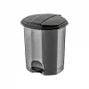 DÜNYA-01013-400&410 ( SİYAH & GRİ ) ( 18LT ) ( PEDALLI ) ÇÖP KOVASI PLASTİK ( 305X301X390MM )*6=K