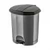 DÜNYA-01014-400&410 ( SİYAH & GRİ ) ( 30LT ) ( PEDALLI ) ÇÖP KOVASI PLASTİK ( 358X350X470MM )*4=K