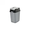 DÜNYA-09711-400&401 ( SİYAH & GRİ ) EASY ( 5LT ) ( ÇİFT KAPAKLI ) ÇÖP KOVASI PLASTİK ( 149X185X266MM )*36=K