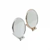 İBİCO İ15-018 -950-1 ( OVAL ) ( 6.5=16.5X13CM ) MAKYAJ AYNASI ( ÇİFT TARAFLI ) ( BRONZ & GÜMÜŞ PLS.ÇERÇEVE ) ( KATLANIR AYAKLI )*72