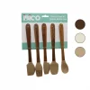 İBİCO İ22-024 ( 5PCS & MİNİ=21CM ) (RENKLİ SİLİKON) MUTFAK SETİ (3-SPATULA & 1-YUMURTA FIRÇASI & 1-KAŞIK) (AHŞAP AKASYA SAPLI)*24X3