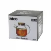 İBİCO İ22-133 ( 1000ML ) ( SADE DÜZ ) ( CAM DEMLİK ( BAMBU DIŞ YÜZEY & METAL İÇ YÜZEY & SİLİKON CONTALI KAPAK )*48