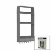 OMAŞ-TERA OM-0824 ( GRİ ) YAPIŞKANLI DUVAR ORGANİZERİ PLASTİK ( 3 RAF=14CM-19CM-30CM & 2 ÇEKMECE=40CM & 6 ASKI ) ( 19 PCARÇA )*6
