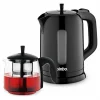 SİNBO STM-5840 ( ELEKTRİKLİ ) ( CAM DEMLİKLİ ) ( PLASTİK ) ÇAY SETİ ÇAYCI ( 1600W ) ( 1.7LT & 0.7LT )*4