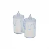 SMOKELESS CANDLES ENF-514 (BÜYÜK BOY= ÇAP:3.5CM & Y: 5.8CM) (DAMLALI AKAN MUM MODELİ) (PİLLİ) LED MUM (MİKA KRİSTAL PLASTİK)*24X20