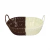 YAKUT-8803 (OVAL) (HASIR) (K.RENGİ & BEYAZ) EKMEK SEPETİ (KULPLU & METAL İSKELET) (TABAN:14.5X21CM & AĞIZ:21X27CM)*100