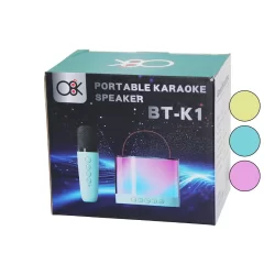 08K PORTABLE BT-K1 KARAOKE (MİKROFONLU) WİRELESS HOPARLÖR & SPEAKER (IŞIKLI) ( USB ŞARJLI) (10W) (DC5V& TF& AUX)*40