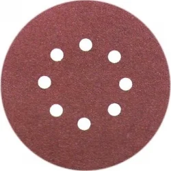 CIRTLI DİSK ZIMPARA 6 DELİKLİ KIRMIZI 125MM 180 KUM