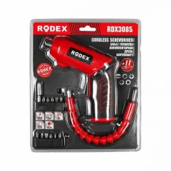 RODEX RDX-3085 ( 2IN1 KULLANIM=DÜZ & TABANCA) (ŞARJLI) TORNAVİDA (11PCS UÇ) (ULAŞILMASI ZOR ALANLAR APARATI)