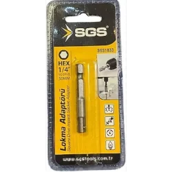 SGS LOKMA ADAPTÖRÜ 1/4 50MM (HEX PLUS) SGS1833
