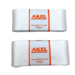 AKEL ( 6CMX10MT ) ( POŞETLİ ) ( BEYAZ ) ( TAKI ) KURDELESİ*4X50