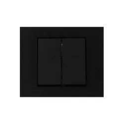 ATOM ( SİYAH ) KOMİTATÖRLÜ 2Lİ ANAHTAR PRİZ*12X10