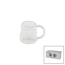 BAROTTİ DMR-8795 ( 2PCS ) (ÜZÜM & KABARCIKLI) (KULPLU) CAM BARDAK (TERMİSİL & ISIYA DAYANIKLI) (BOROSİLİKAT)(350ML)*40