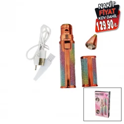 BATTERY OPERATED K-13 HX-203A-B ( 2IN1 BAŞLI & SİMLİ & RUJ MODEL & USB ŞARJLI ) YANAK & BURUN KIL TÜY ALMA MAKİNESİ*120