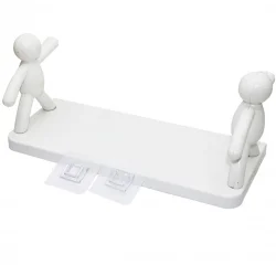 BAYSA-1124 ( BEYAZ ) ( 13.5X33CM ) ( RAMBO MANKEN ) TUTACAKLI  PLASTİK ETEJER ( YAPIŞKANLI ) (ETAJER)*50