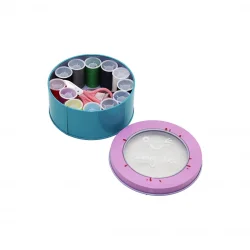 BELLA HOUSE K-1949 ( METAL KUTULU ) DİKİŞ SETİ ( İPLİK & MEZURA & TEKSTİL MAKASI & İĞNE & YÜZÜK )*6X24